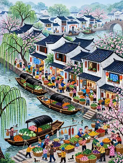 水乡早市