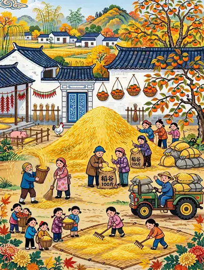 丰收打谷场