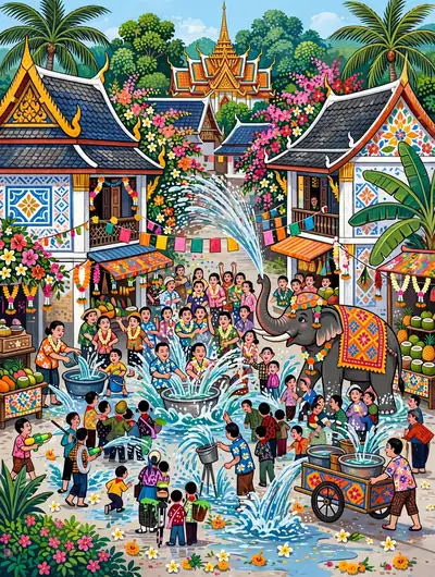 泰国泼水节·街头泼水大战