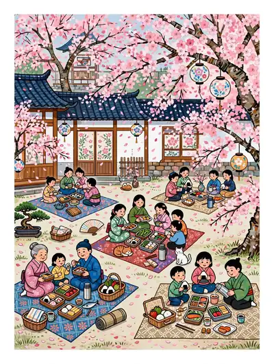 日本花见·樱花树下野餐