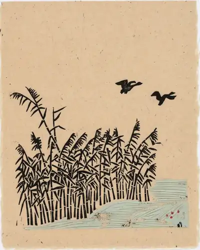 梁师闵《芦汀密雪图》卷