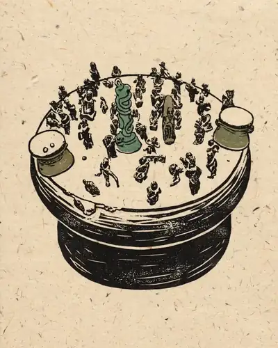 杀人祭柱场面贮贝器