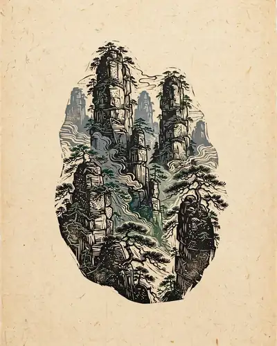 张家界 Zhangjiajie Pillars